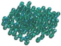 100 6mm Transparent Blue Zircon AB Round Glass Beads